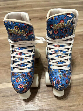 Impala Sidewalk Floral Quad Roller Skates Blue & White US 9